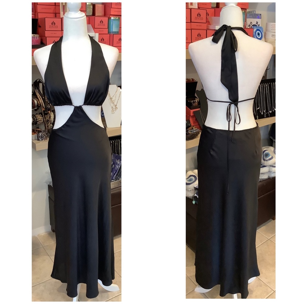 Sexy Halter Satin Dress